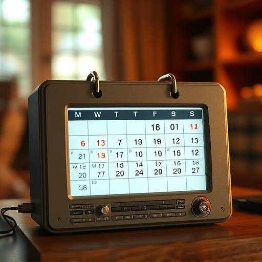 Kalender som viser programplanen for Radio Norge